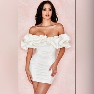 House of CB White Off-Shoulder Mini Dress